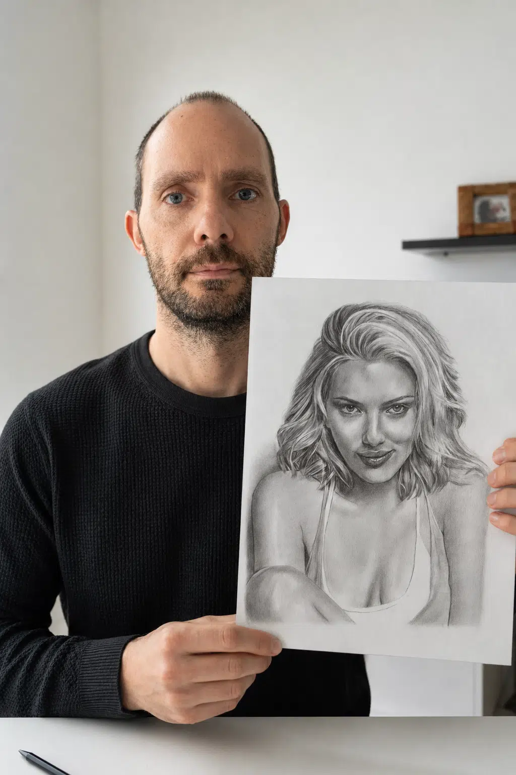 David Aroca, dibujante de retratos realistas a lápiz